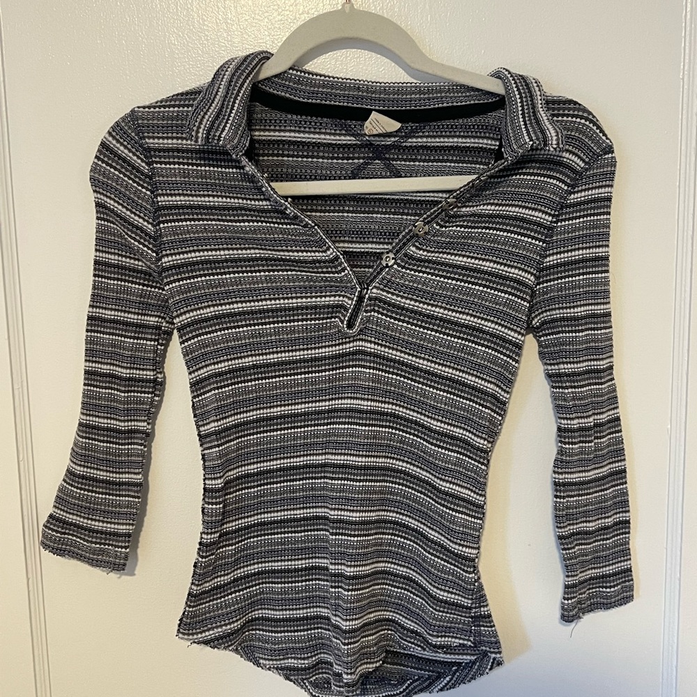 Striped Black and White Women's Top